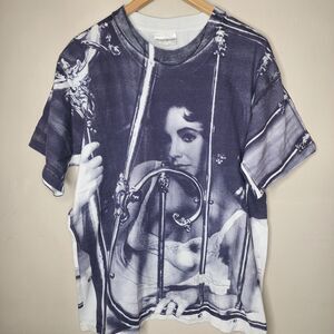 Vintage Elizabeth Taylor Stanley Desantis Shirt Cat On A Hot Tin Roof AOP XL